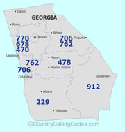 Georgia United States Area Code and Georgia United States Country Code