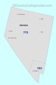 Nevada area code map