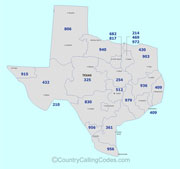 Texas area code map
