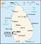 Country map of Sri Lanka
