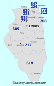 Illinois area code map