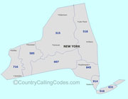 New-York area code map