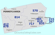 Pennsylvania area code map