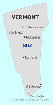 Vermont area code map