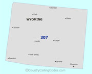 Wyoming area code map