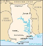 Country map of Ghana