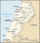 Country map of Lebanon