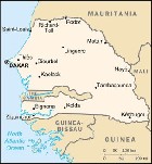 Country map of Senegal Republic