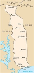Country map of Togo