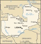 Country map of Zambia